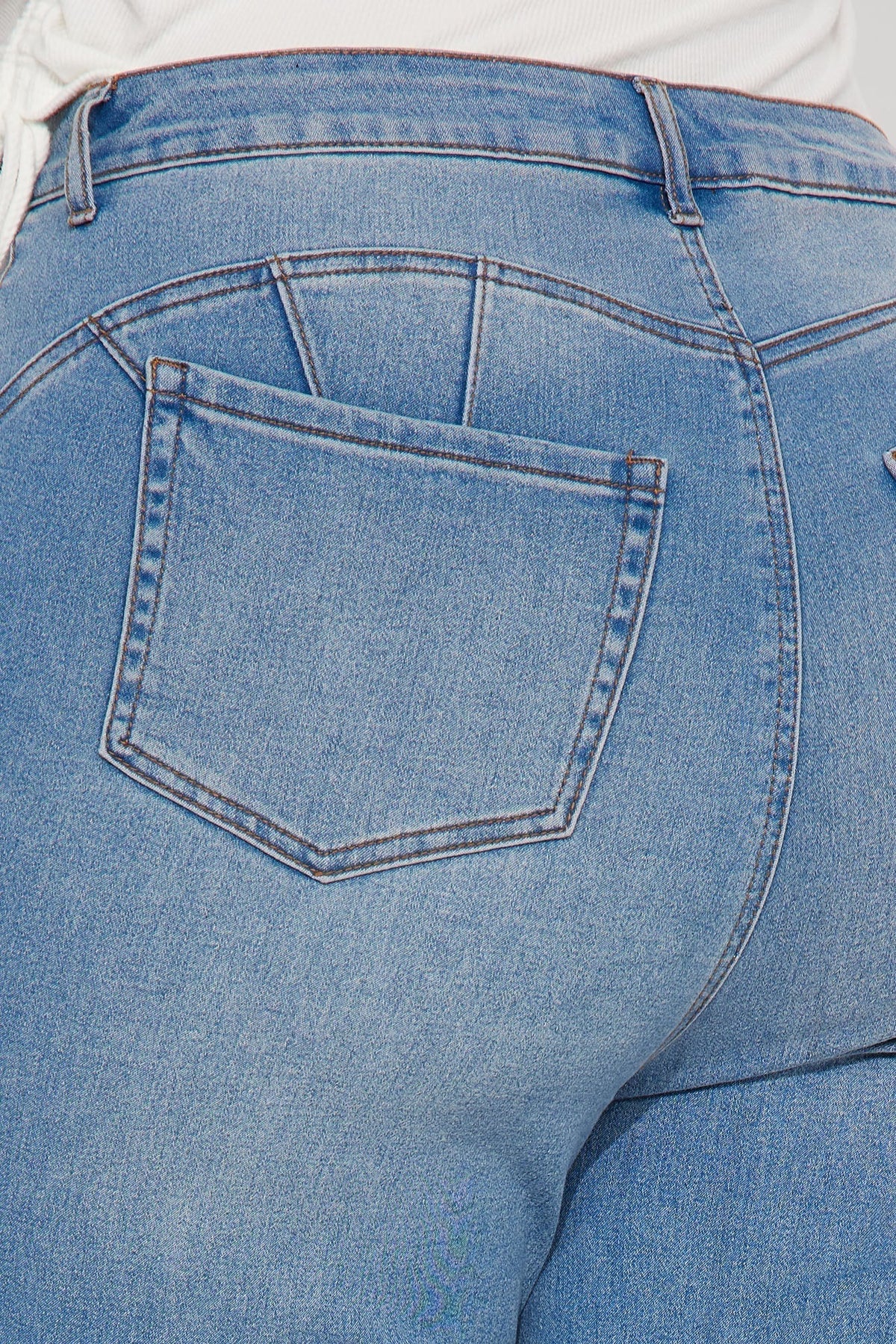 Wifey High Rise Booty Lifter Jeans - Light Blue Wash