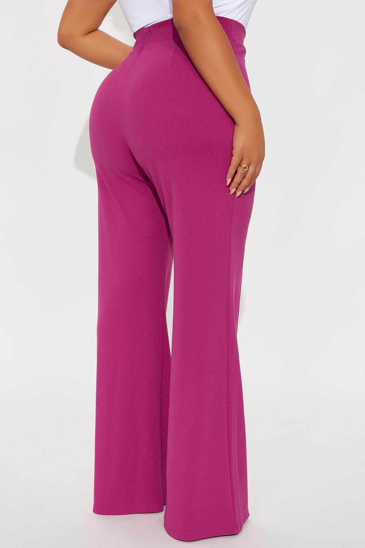 Victoria High Waisted Dress Pants - Raspberry