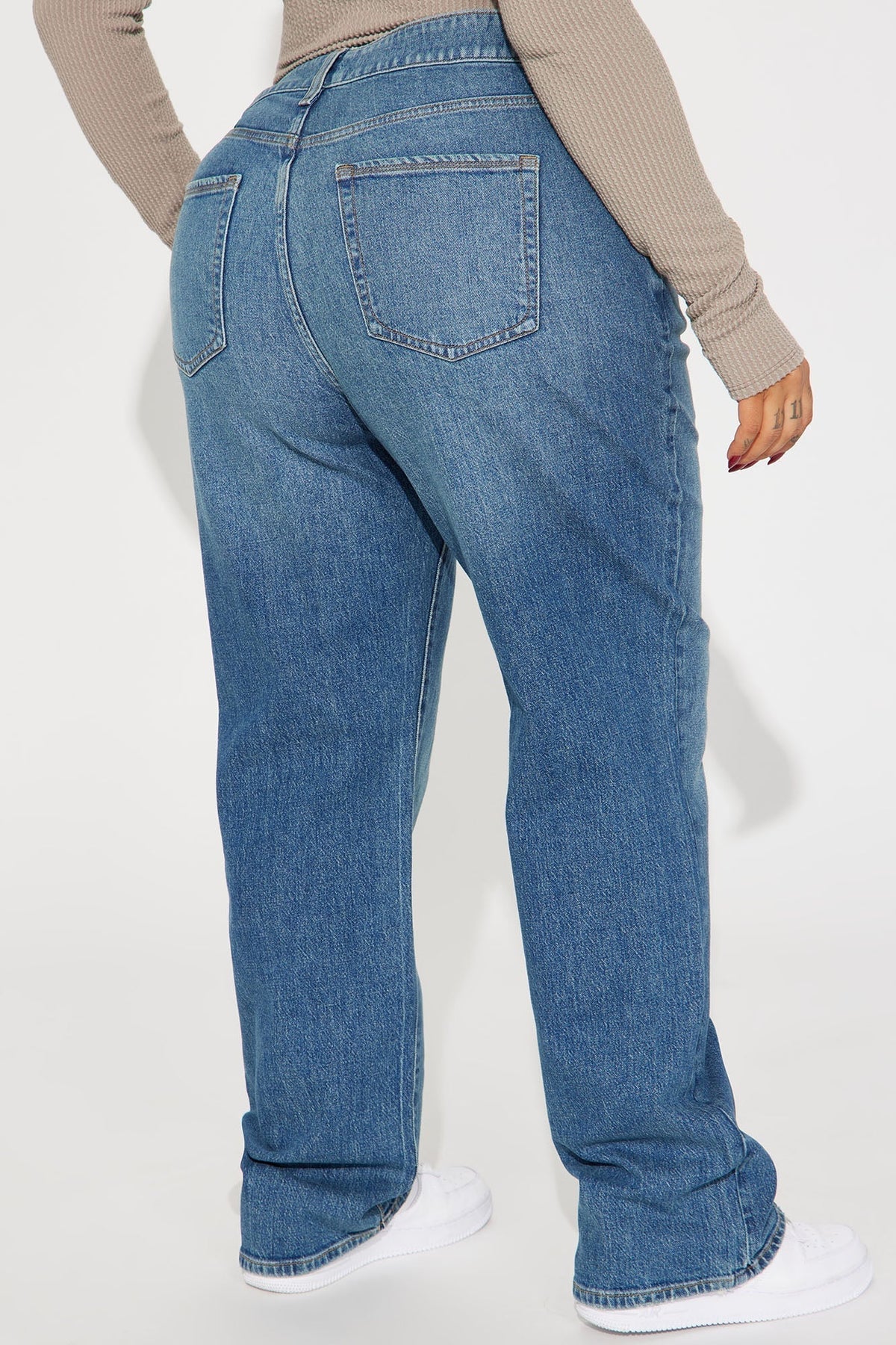 Kiss And Tell High Rise Low Stretch Straight Leg Jeans - Vintage Wash