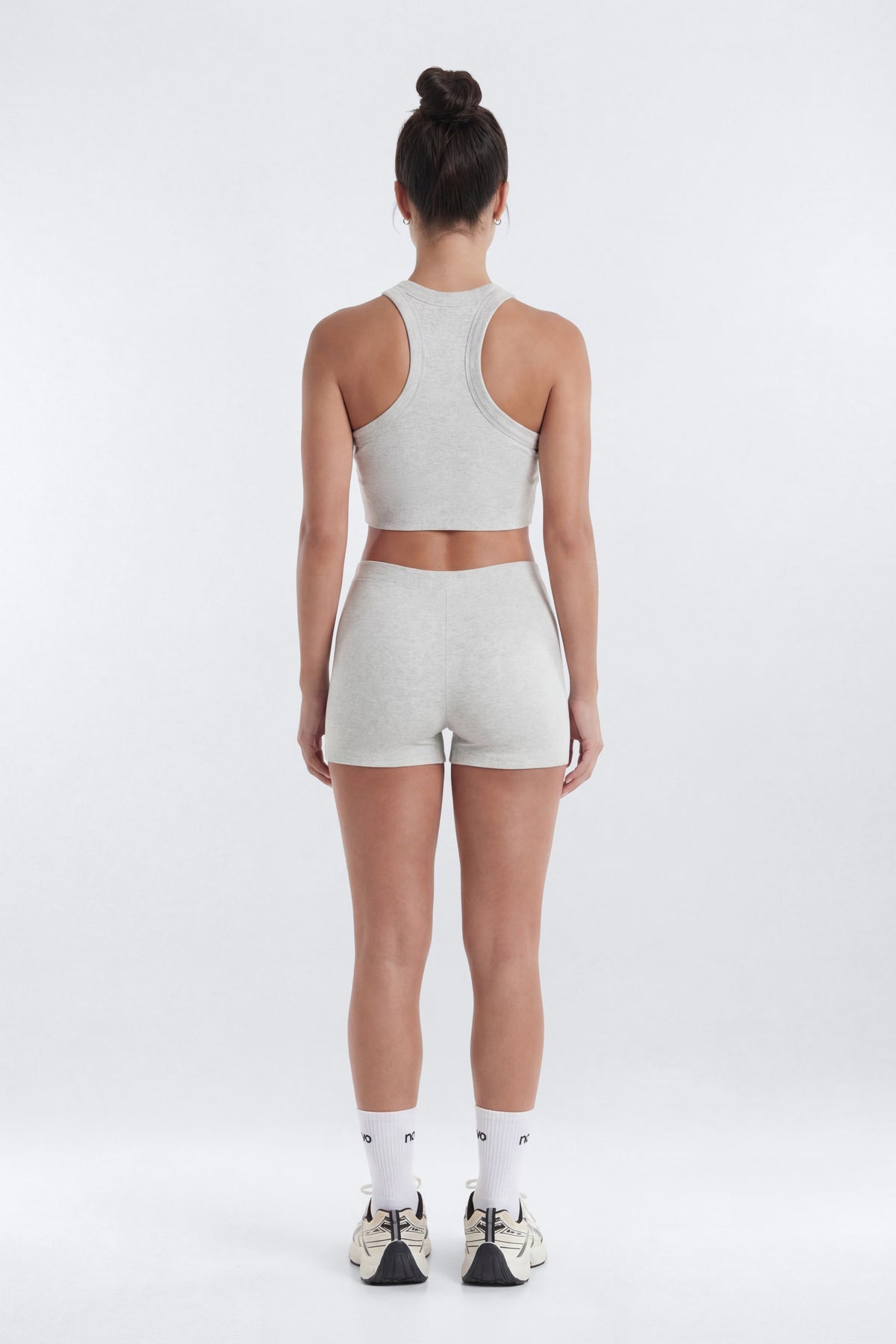 CottonFlex™ 4″ Sports Biker Short - Heather Grey