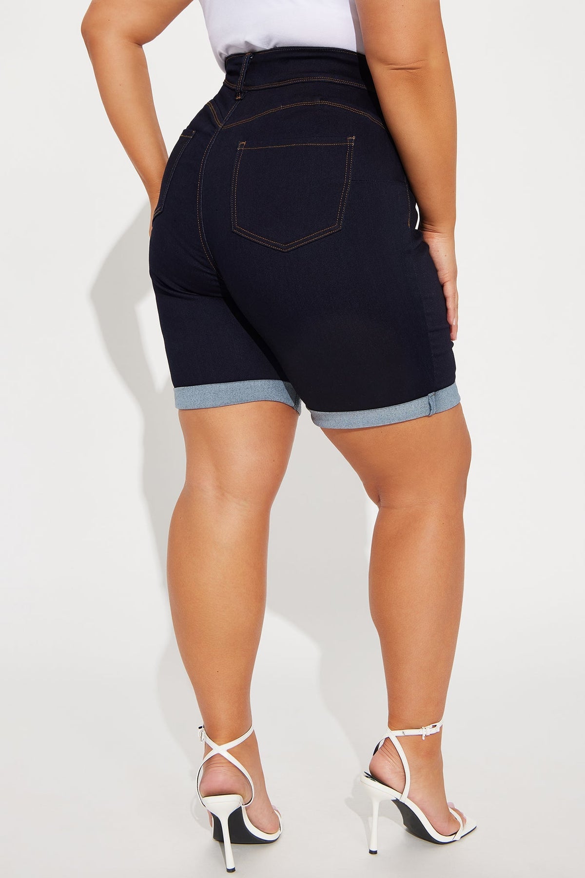 Lift Me Up Bermuda Shorts - Dark Denim