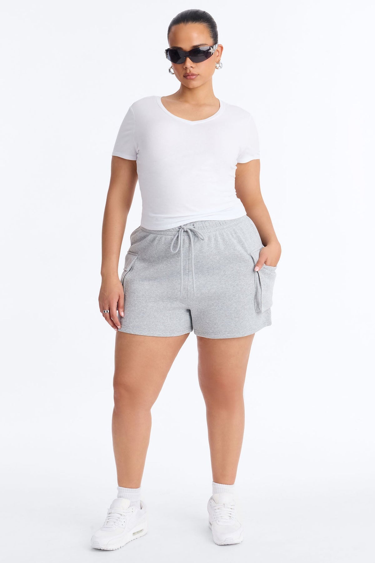 Maya Cargo Lounge Short - Heather Grey