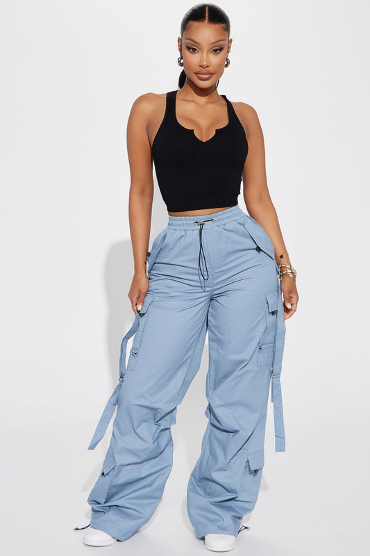 Don't Mess Around Cargo Pant - Slate Blue