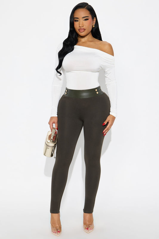 Kendra Ponte Leggings - Olive
