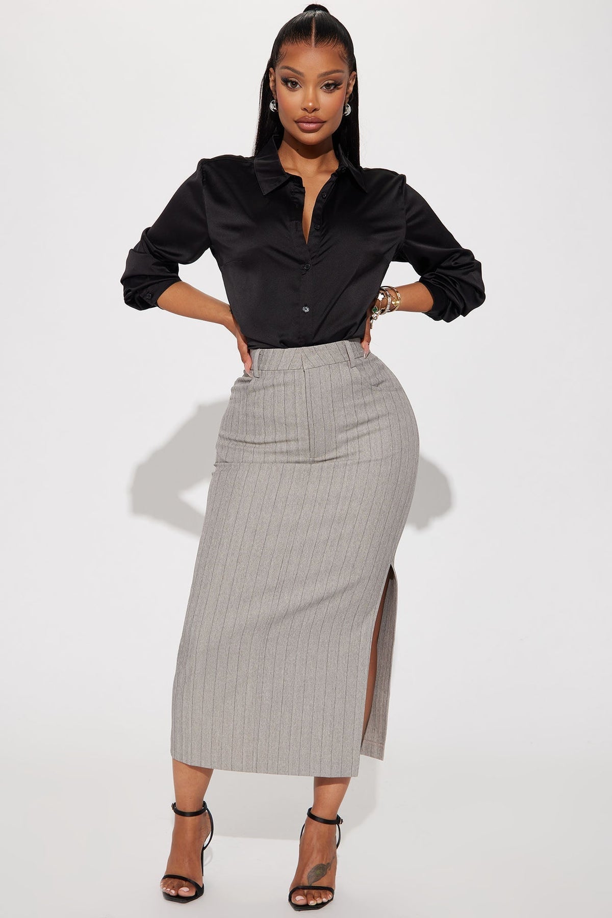 Smooth Talkin' Button Down Top - Black
