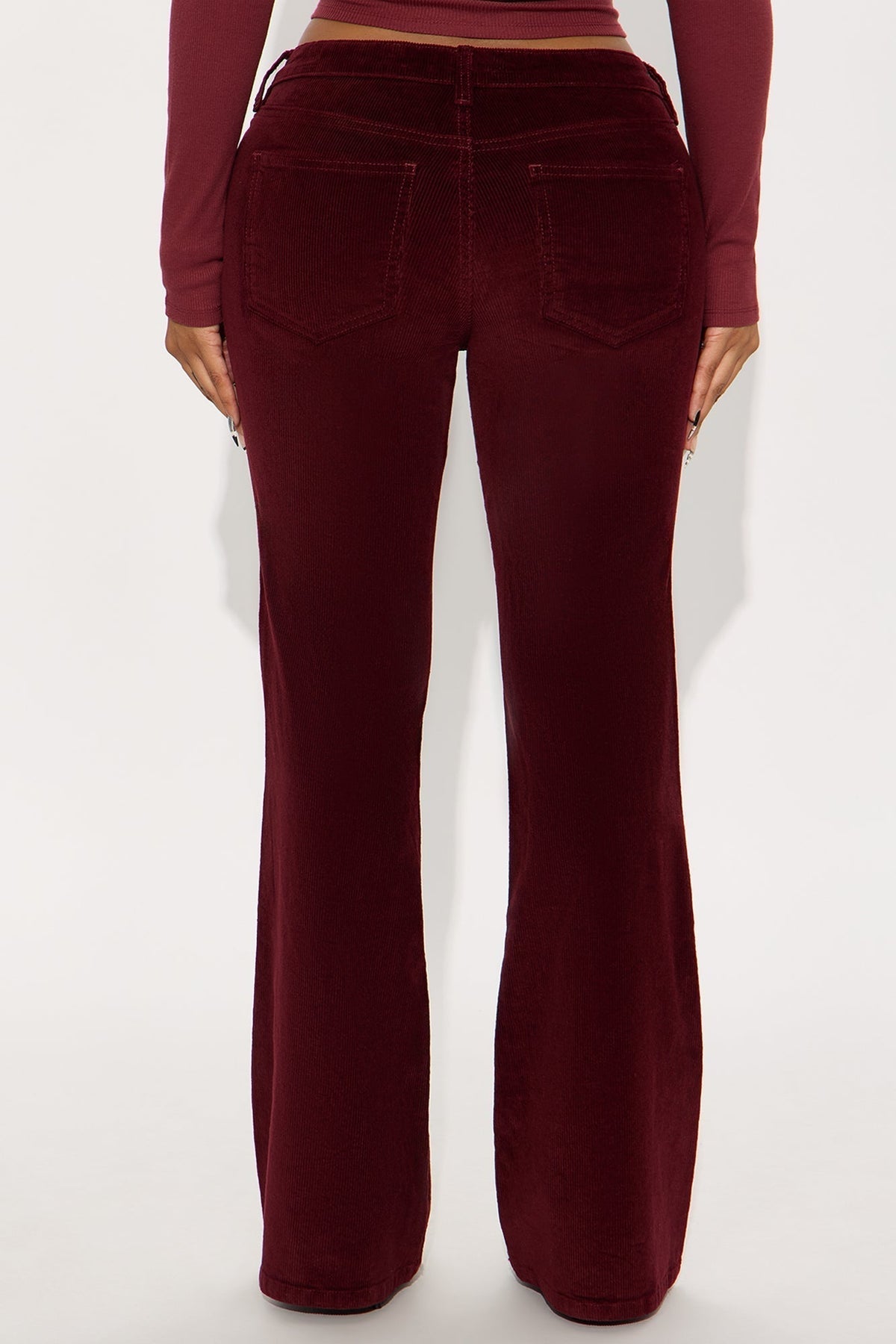 Try To Keep Up Corduroy Flare Pant 32″ - Burgundy