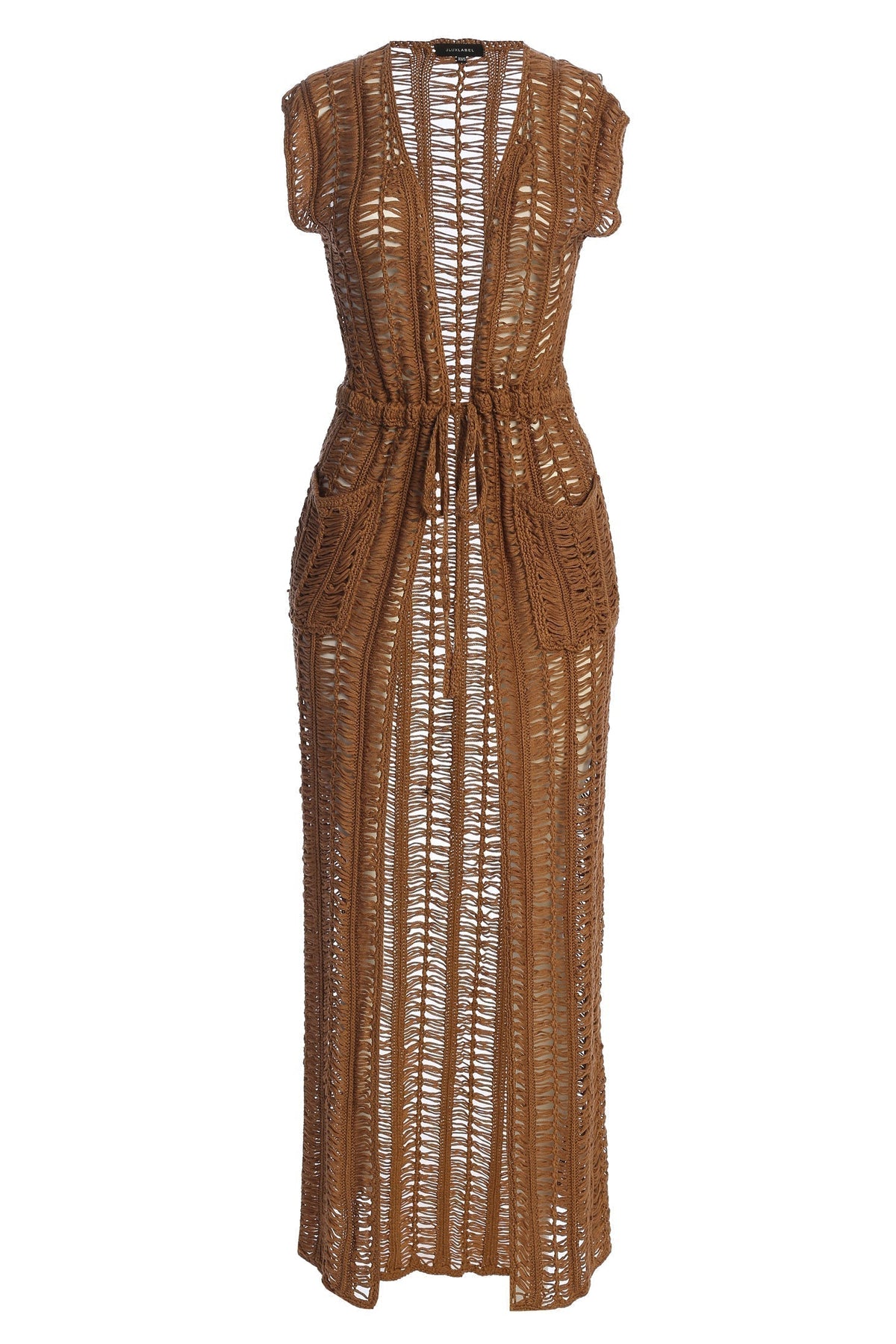 Taupe Marcelle Crochet Maxi Dress